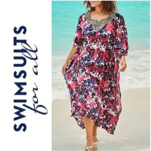 NWT Swimsuits for All Floral Beaded Maxi Dress Size: 18/20